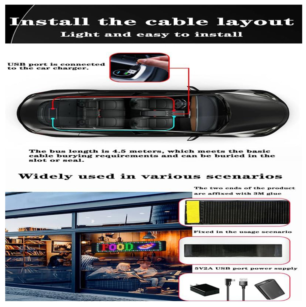 Letrero LED Programable RGB Animación
