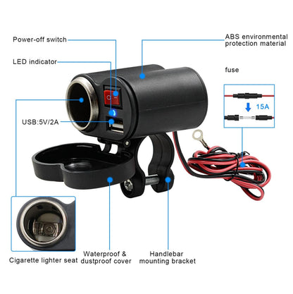 Holder Moto HL-69 + Cargador Cigarrera