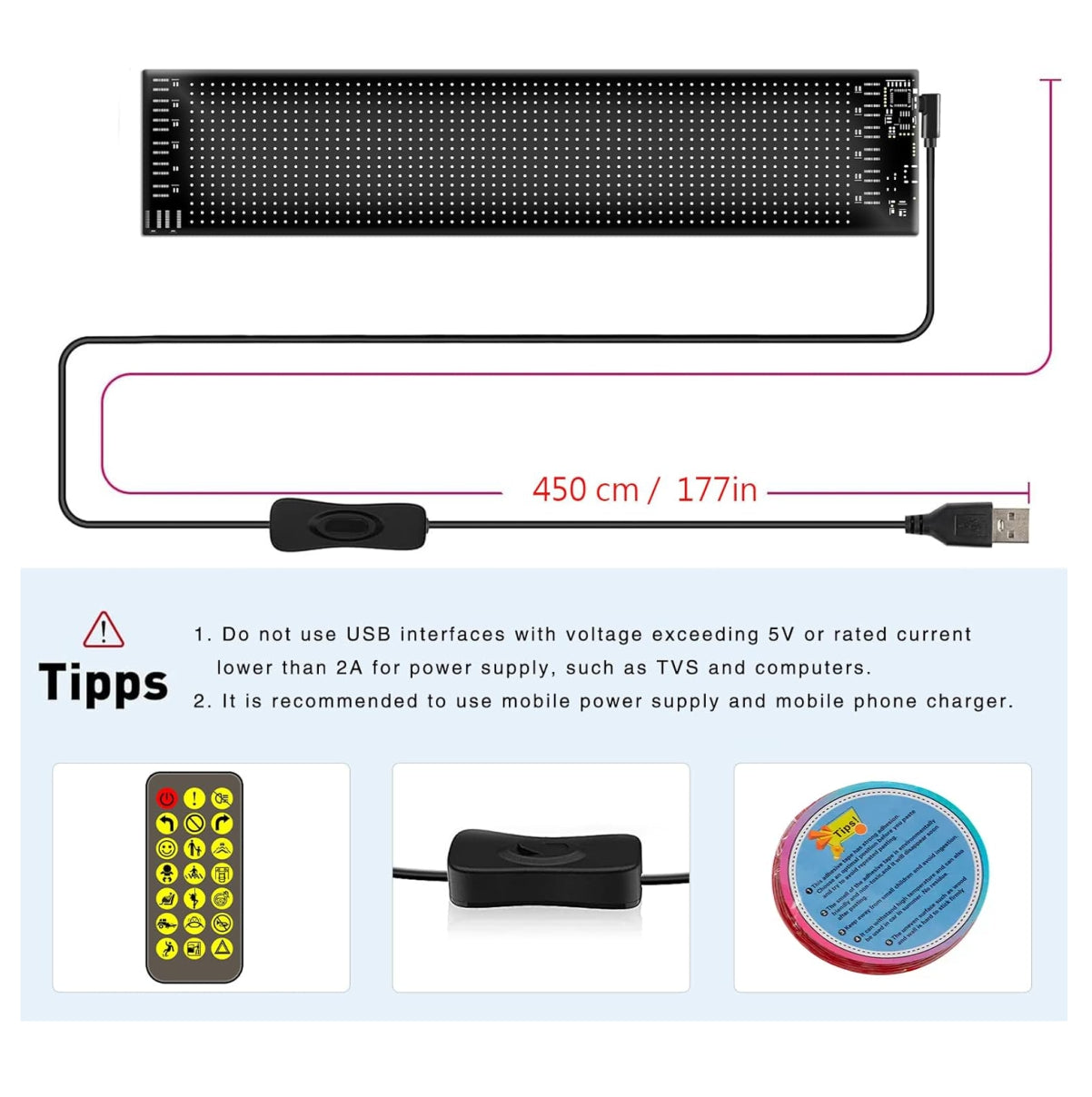 Letrero LED Programable RGB Animación