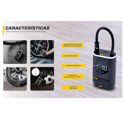 Compresor Inflador Llantas Recargable